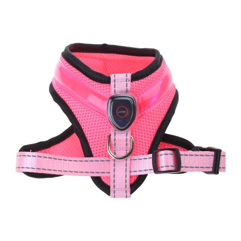 Multiple Size LED Glowing Pet Harness LED Dog Vest Pet Outdoor Walking for Dog Kitten Rabbit Night Walking Accessories L