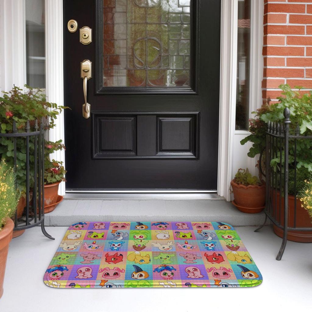 Digimones Adventure Anime Doormat Anti-Slip Bath Kitchen Welcome Mat Toilet Door Floor Entrance Carpet Rug Footpad