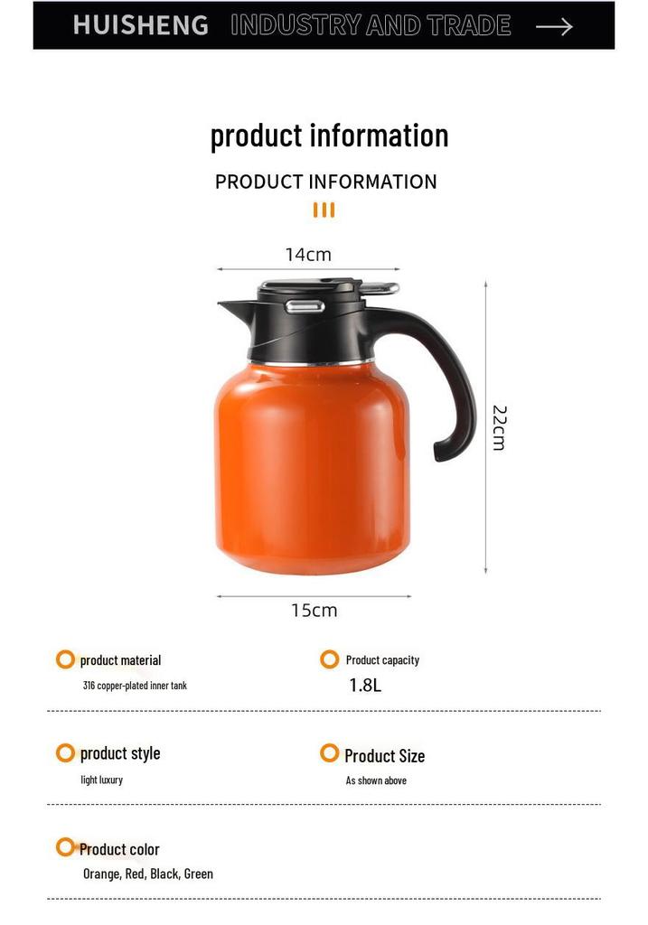 316 Stainless Steel High-Capacity Infuser Teapot for Home & Office - Tea & Water Separation
