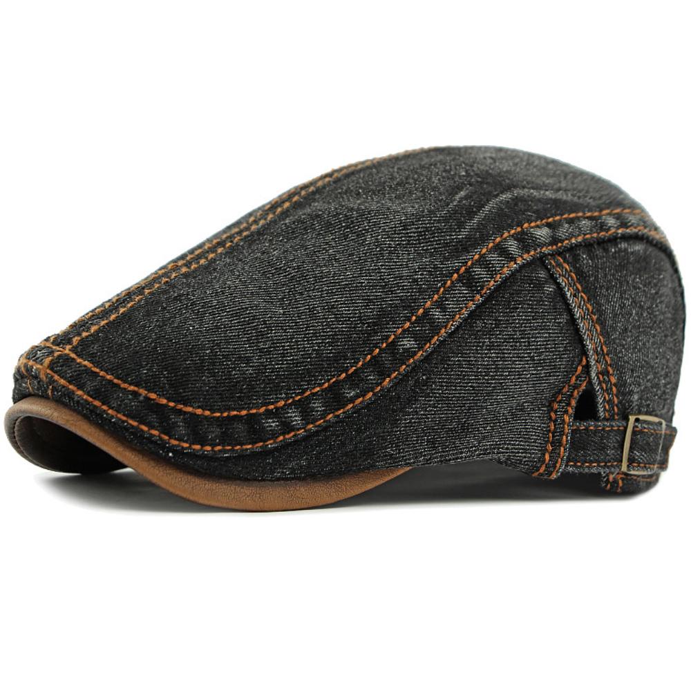 

HT4735 Berets for Men Women Vintage Artist Painter Octagonal Beret Hat 6 Panels Denim Ivy Flat Cap Male Female Spring Beret Cap 55-59cm Adjustable