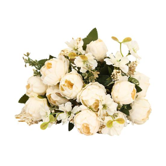 Искусственные Пионы Цветок Смешанный Искусственный Цветок Пиона Стебель Реальное Прикосновение Поддельный Шелковый Букет для Цветочных Композиций Обеденный Стол Свадебная Вечеринка Центральный Элемент