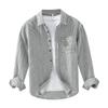 Men's Striped Cotton-Linen Shirt, Spring and Autumn Casual Comfortable Turn-Down Collar Loose Linen Long-Sleeve Versatile Shirt