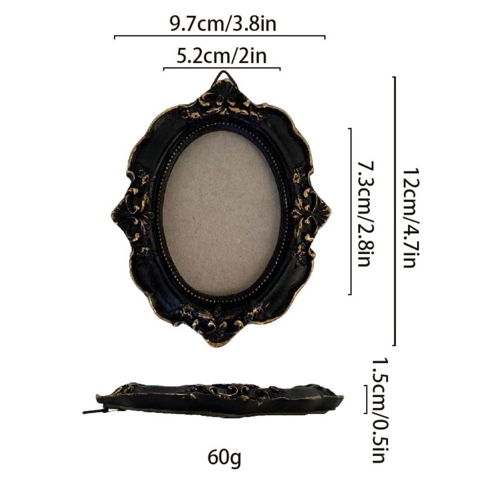 Black Baroque Style Photo Frame Goth Photo Display Holders Picture Frame Ornaments Living Room
