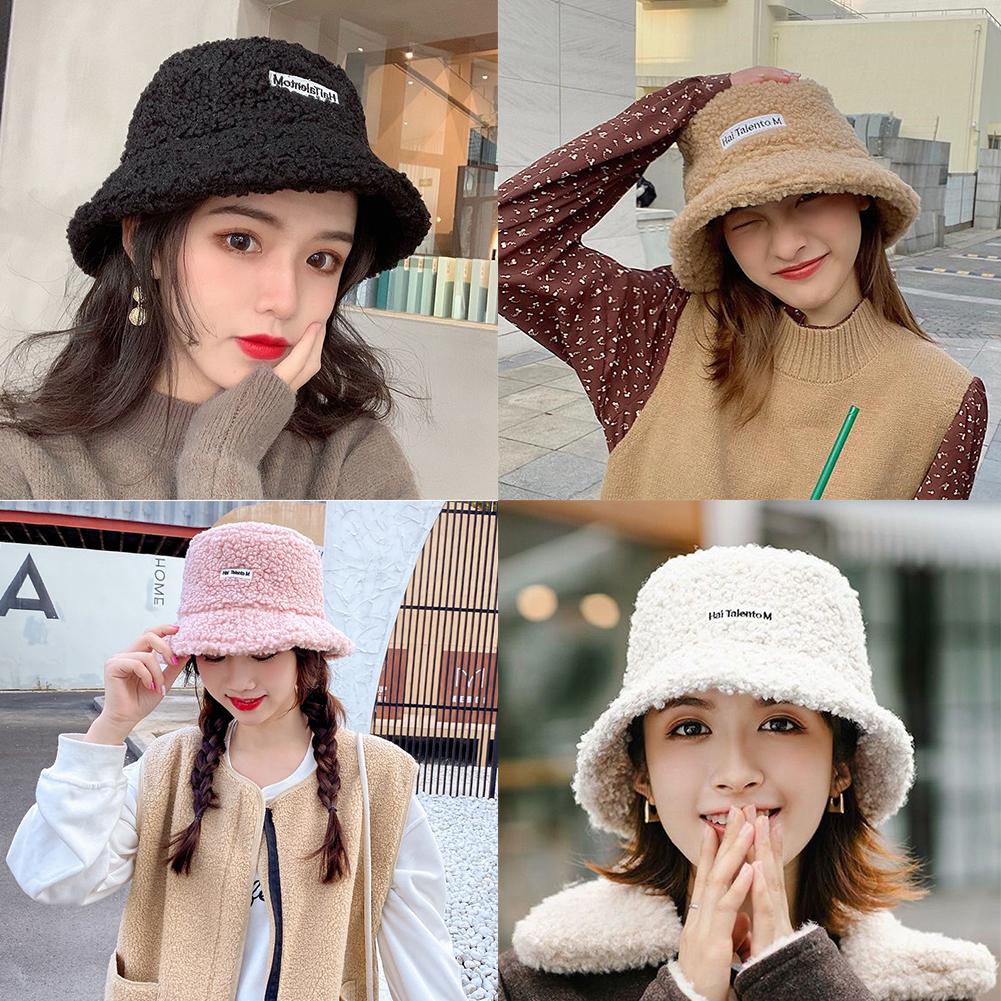 Winter Warm Fleece Bucket Hat For Men Women Fisherman Hat Autumn and Winter Korean Fashion Hat