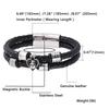 European & American Men's Woven Leather & Stainless Steel Bracelet