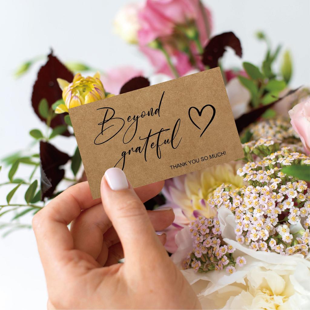 50pcs Kraft Paper Thank You Card for Enterprise Store Business Package Decoration Card Thank You For Your Order Card Wholesale