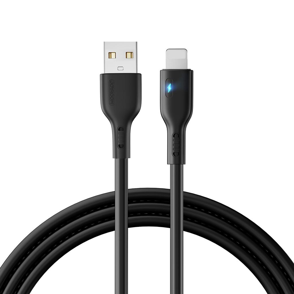 iPhone Cable with LED Indicator USB - Lightning 2.4A 2m Black
