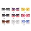 Fashion Gradient Square Rimless Sunglasses for Women Men Designer Trendy Blue Lens Oversize Sun Glasses UV  S61G