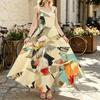 Summer Casual Abstract Art Sleeveless Maxi Dress,Loose Lightweight Flowy Flattering for Pool Vacation Versatile Style