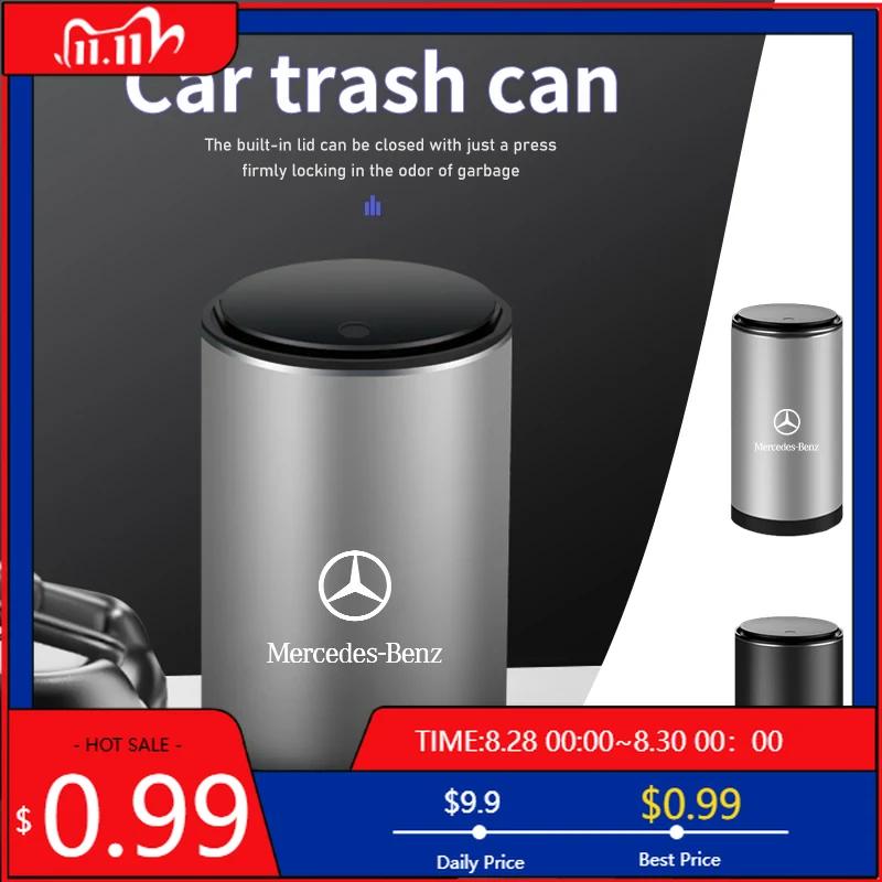Auto Afvalbak Opbergdoos Legering Organizer Voertuig Vuilnisbak Voor Benz AMG A C E S G Klasse W201 W210 W108 W204 W205 W203