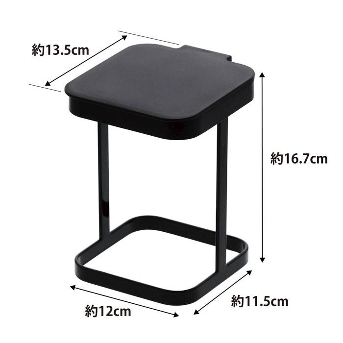 Yamazaki Poly Bag Eco Holder with Lid, Tower, Black, 3331, Approx. W12 X D13.5 X H16.7cm