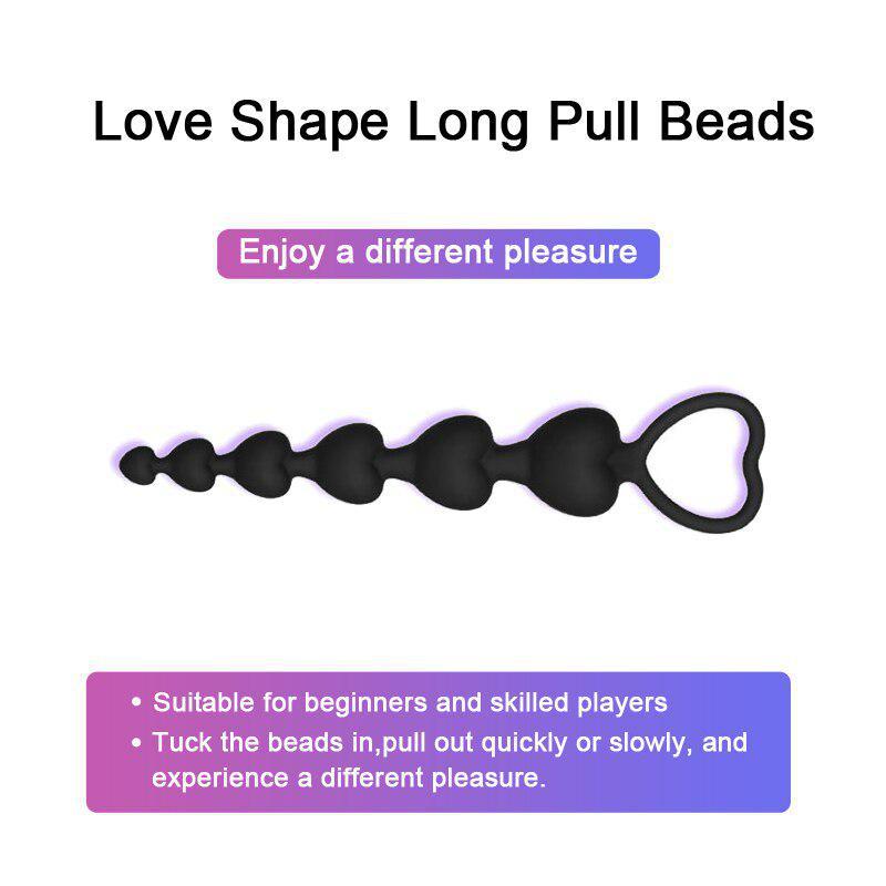 1PCS Soft Heart Shape Long Pull Beads Silicone Plug