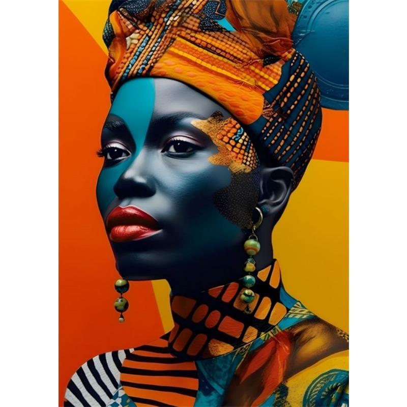 African Queen Abstract Art Canvas Painting Posters and Prints African Woman Portrait Pictures Wall Art Mural for Home Decoration