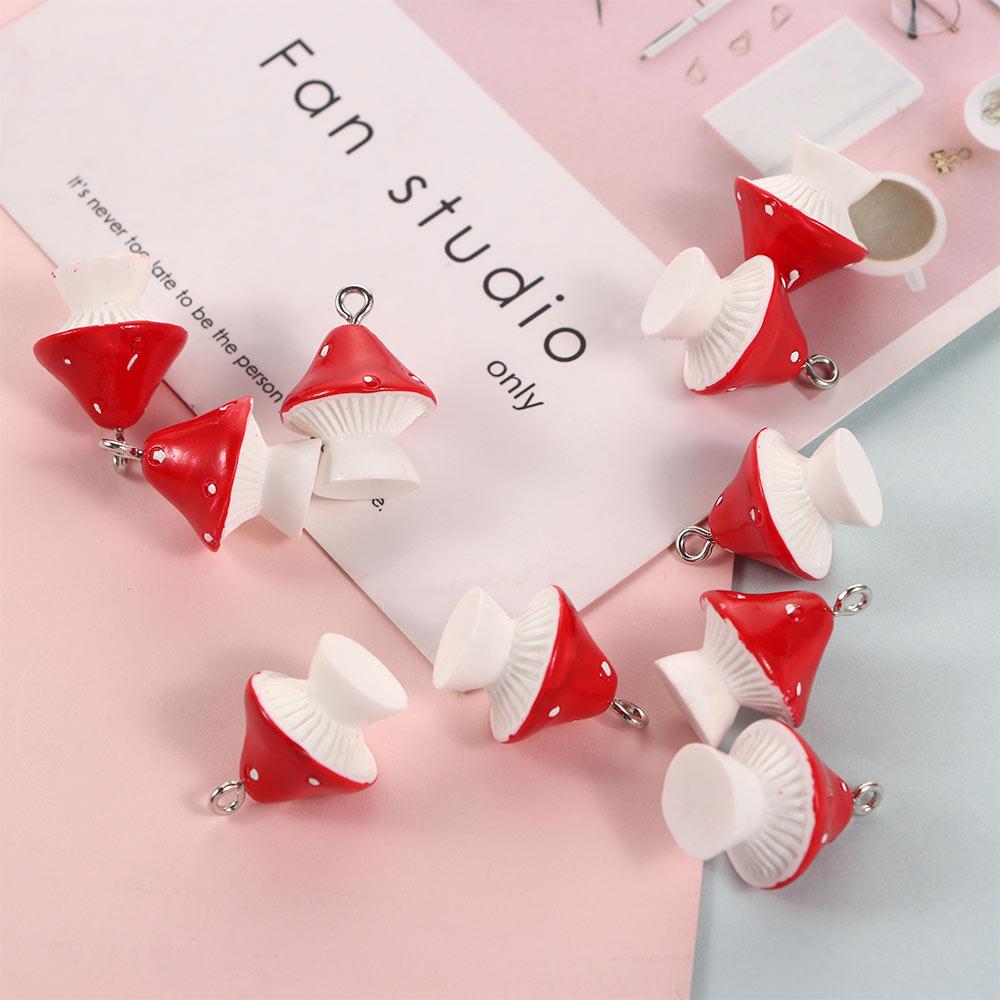 Resin Keychain 3D Red Mushroom Mushroom Pendant Jewelry Making DIY Earring DIY Jewelry Accessories