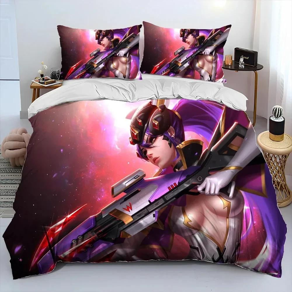 OW Overwatch Gioco Gamer DVA Set Biancheria da Letto Stampato Set Letto Con Federa Copripiumino Morbido Singolo Matrimoniale Queen Super King Size