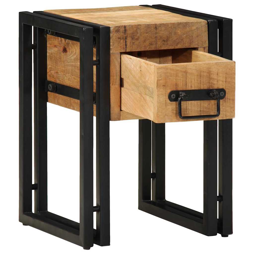 Side Table with Drawers 30 X 30 X 40 Cm Solid Mango Wood