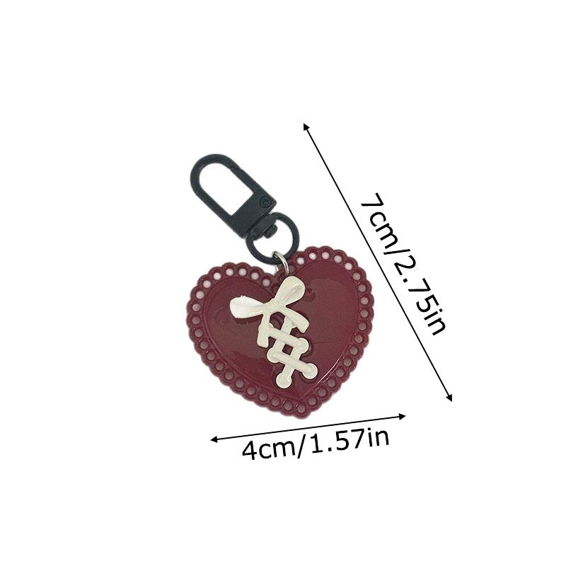 1PC Keychain Initial Pendant For Bags Backpacks Key Accessory Bowknot Creative Plastic Portable Heart Gift Colourful Lightweight