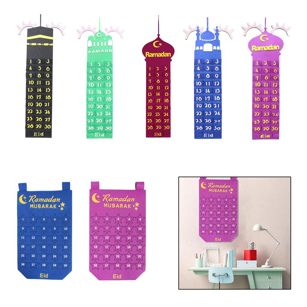 Eid Advent Calendar Hanging Storage Bag Party Decor