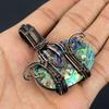 Abalone Shell 999 Copper Wire Wrapped Pendant, Handmade Gemstone Pendant Jewelry, Gifts For Wife Brand New Pendant