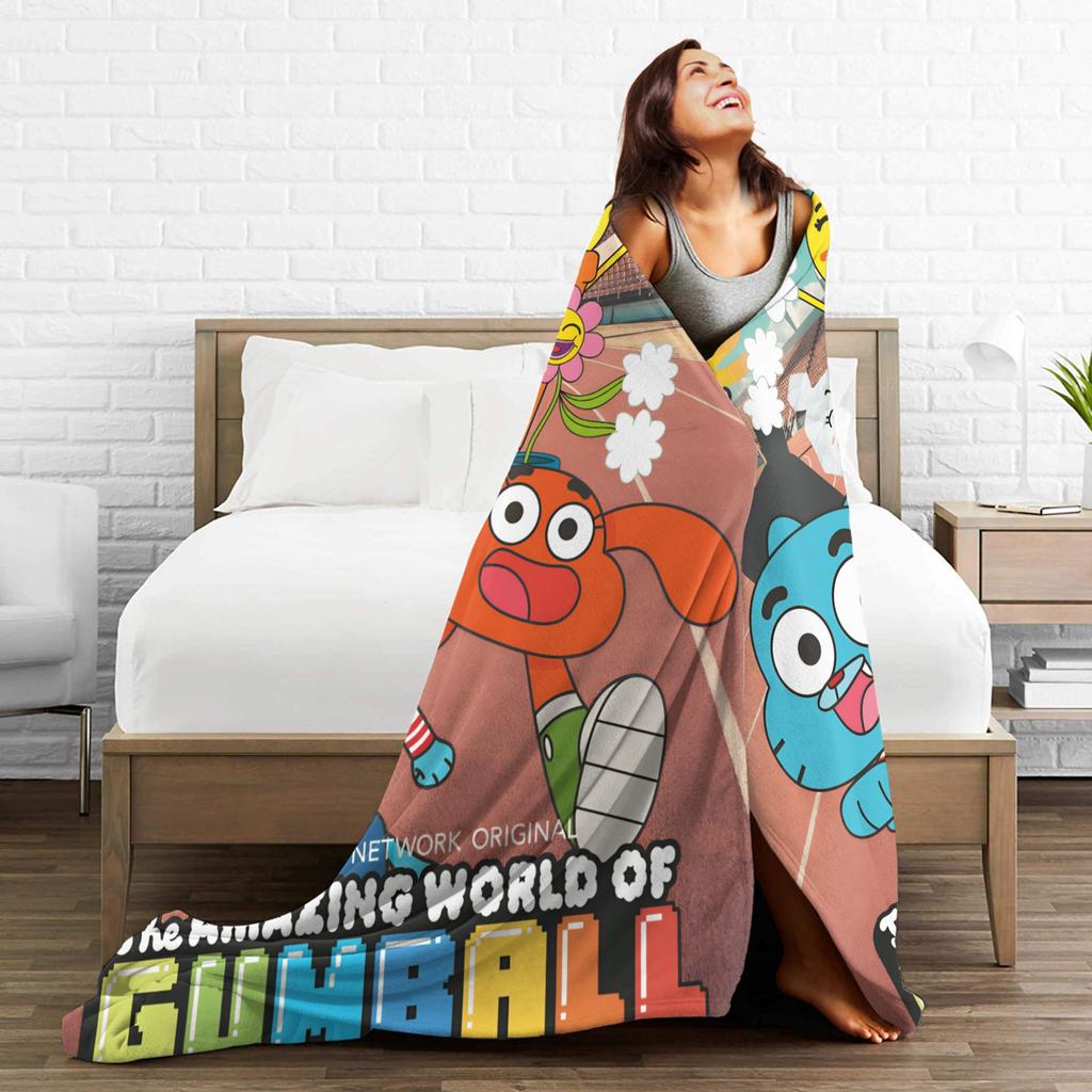 La Fantastica Mondo di Gumball Coperta Morbida Calda Peluche Biancheria da Letto Plaid per Divano Sedia Letto da Viaggio Ufficio Coperta da Letto in Flanella