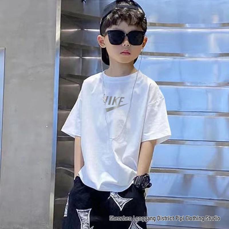 Summer Style 100% Pure Cotton Trendy Loose Short Sleeve T-Shirt for Boys and Girls - Soft, Sweat-Absorbing, and Sweat-Wicking.
