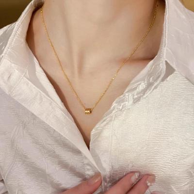 2024 Damen Exquisite 18k Vergoldete Titanstahl Choker Halskette - Nicht Anlaufend, Leichter Luxus Schlüsselbeindesign