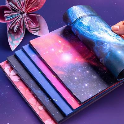 sugarello Origami Origami Craft Origami Paper for 1000 Stylish Paper 3 Designs 150 Paper, Double-Sided Pattern, Colorful, Space, Galaxy, Aurora,