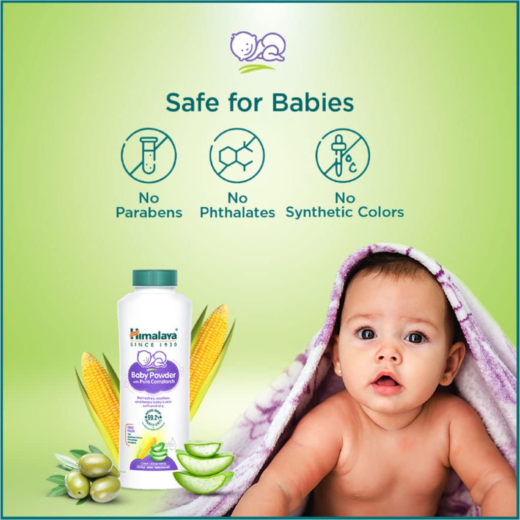 Himalaya Baby Powder with Pure Corn Starch 200g Pack of 1 for Soft Dry Delicate Skin