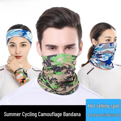 Unisex kamuflážový nákrčník z ledového hedvábí - Ochrana proti slunci a prodyšná obličejová maska pro outdoorové aktivity