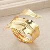 Personalized Leaf Opening Irregular Bracelet, Exaggerated Punk Pleats Wrapped Metal Bracelet