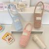 Plaid Design Water Bottle Protective Cover Heart Embroidery Thermos Cup Sleeve  For Men And Women
