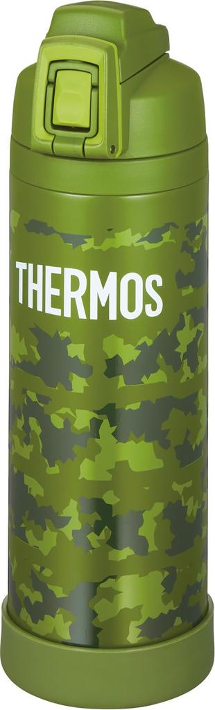 Thermos Water Bottle Vacuum Insulated Sports Bottle with Strap 1L Khaki Camouflage Cold Storage Only FJI-1001 KK-C