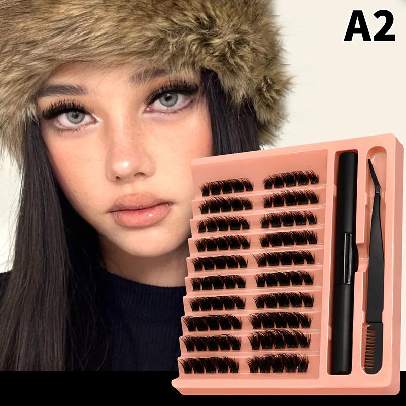 120Pcs Diy Lashes Extension Kit Fluffy Lash Clusters Set Individual Eyelashes With Bond Seal And Lash Tweezer Makeup At Home