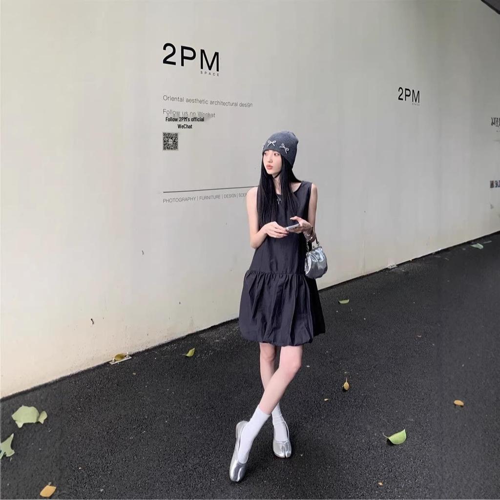 Petite Women's Elegant Summer Dress with Lining & Zipper - Loose, Bud-Shaped Short Skirt