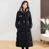 Thickened Winter Hooded Long Padded Jacket Slim Waist Design Warm Coat for Ladies