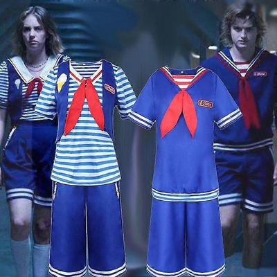 Stranger Cosplay Things 3 Kostüm Robin Steve Harrington Scoops Ahoy Matrosenuniform für Erwachsene Halloween Karneval Party Anzug