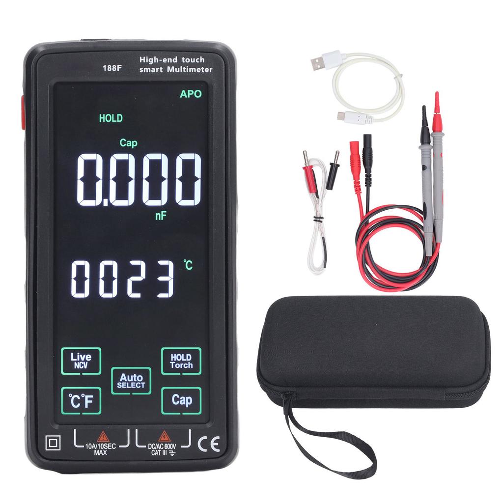 Smart Multimeter LCD Color Screen High Accuracy Digital Electrical Tester AC750V DC1000V