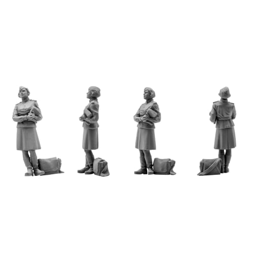 ICM 1/48 WWII Soviet Air Force Pilot & Ground Crew Set Plastic Model Kit 48084