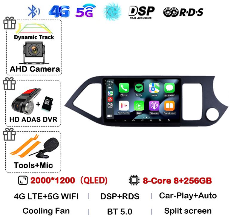 Android 14 WIFI+4G Carplay For KIA PICANTO Morning 2011 2012 2013 2014 2015 2016 RHD Car Radio GPS Multimidia Player Head Unit
