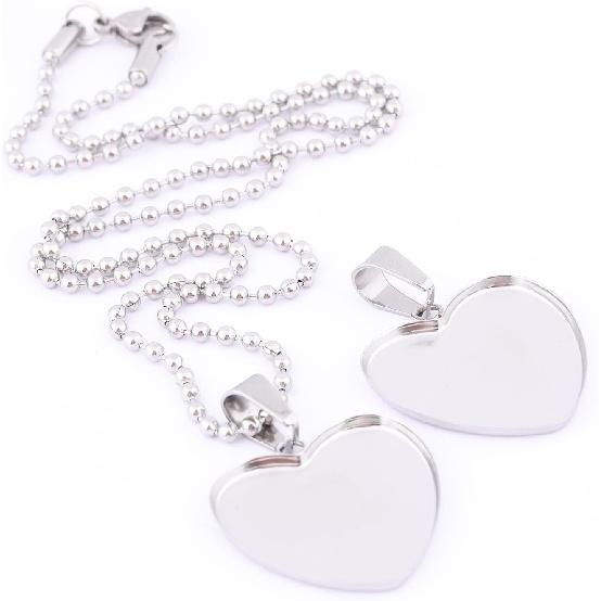 40pcs 24.7mm Heart Cabochon Settings Stainless Steel Bezel Pendant Trays DIY Neclace Base Blanks for Jewelry Making Supplies