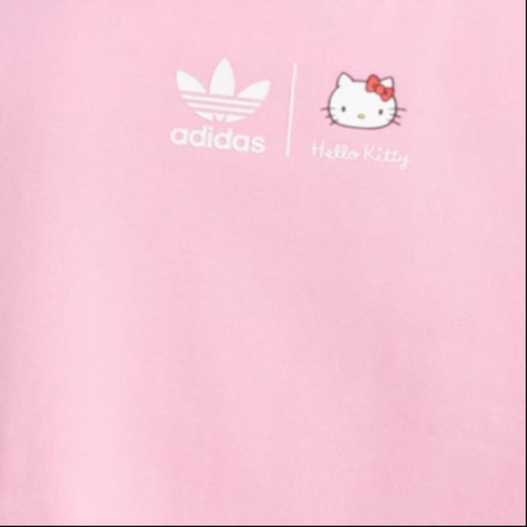 Adidas Originals Logo Casual Crew Neck Short Sleeve T-Shirt Women Tops Pink IX7882