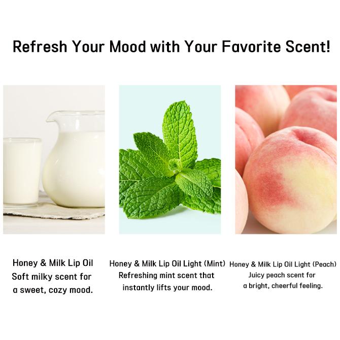 A'PIEU Honey Milk Lip Oil (Original / Mint / Peach) 5g  (10 Options)