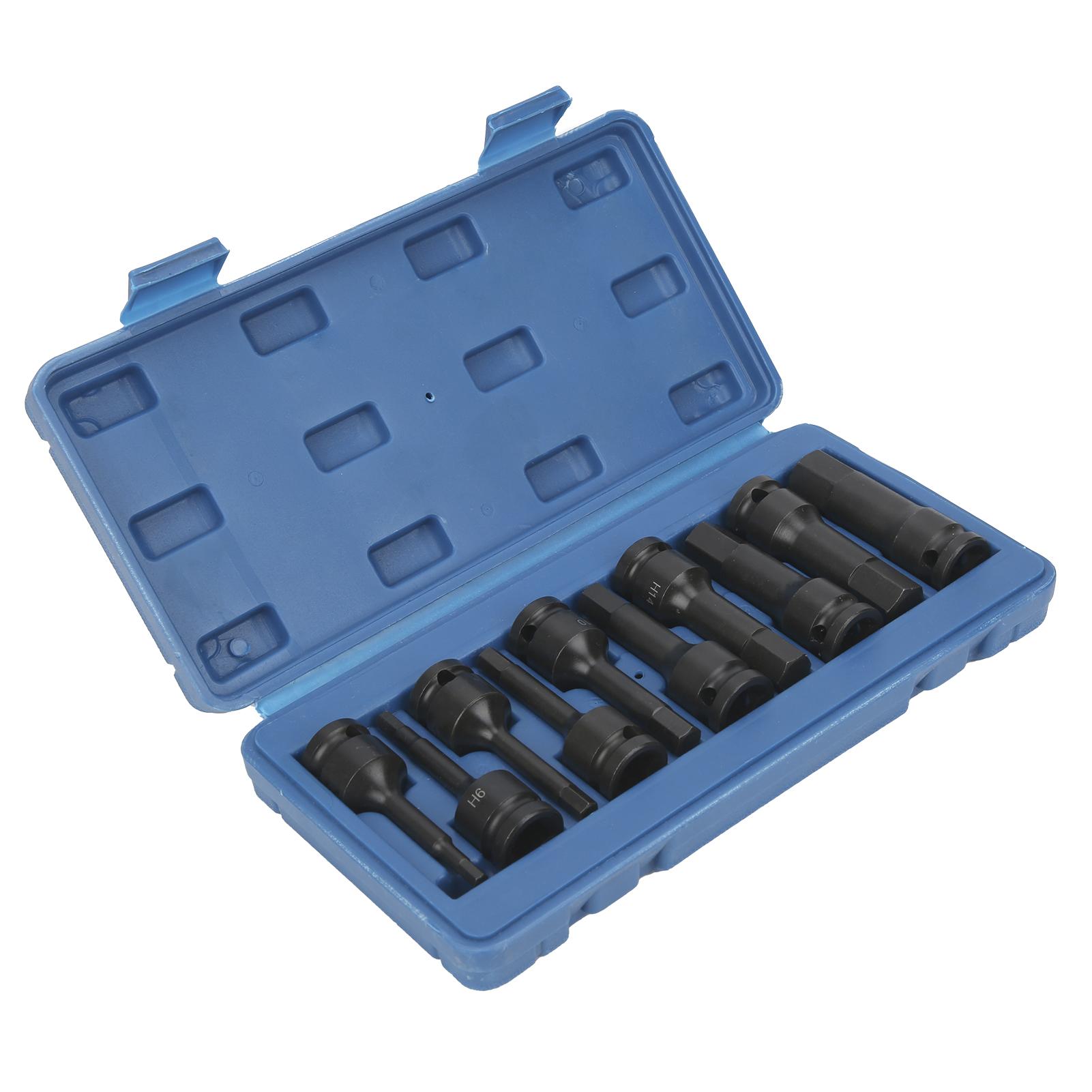 

Набор из 10 шт. торцевых бит для шуруповерта 12 дюймов квадратный хвостовик для пневмогайковерта H5H19 Инструмент для ремонта