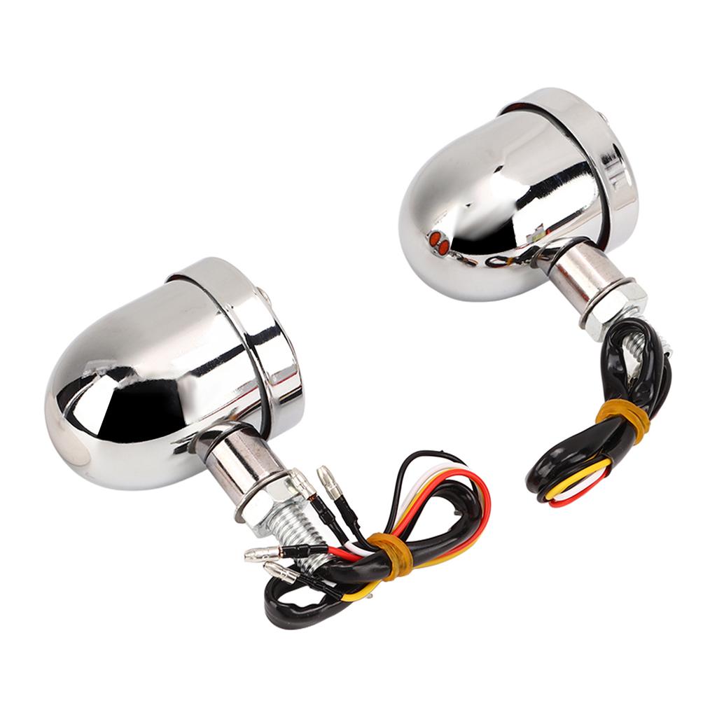 1 Pair Motorcycle LED Turn Signal Light Dual Color Indicator Blinker 12V for Motorbike