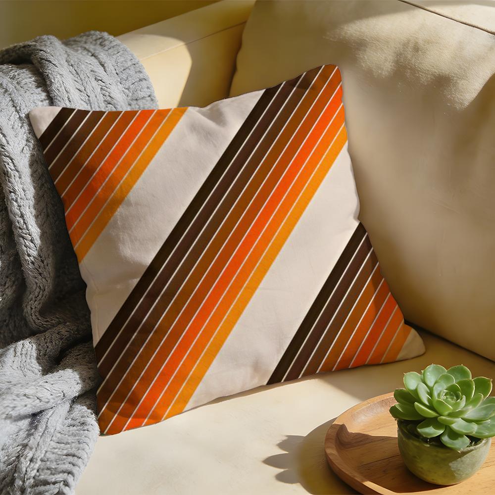 Cushion Cover  Washed Linen  Soft Breathable Decorative Case For Sofa Home Rainbow Series Geometric Print Pillow cover