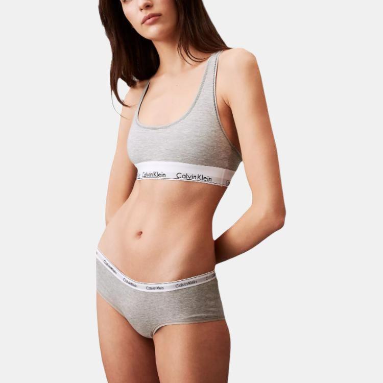 Calvin Klein Letter Waistband Comfortable Low Rise Triangle Underwear Women underwear Gray QD5045-050