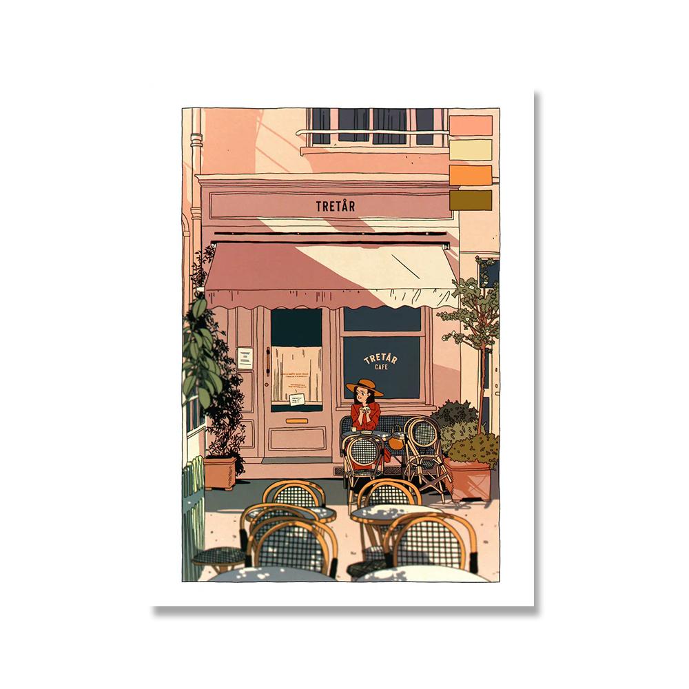 

Скандинавский мультфильм, абстрактные красные настенные художественные картины, закат, тигр, холст, постеры, принты с мороженым, картинная галерея, декор для гостиной 21x30cm No Framed