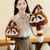 Soft Animals Raccoon Bag Fur Raccoon Shoulder Bag Casual Plush Raccoon Backpack  Zoo Gift