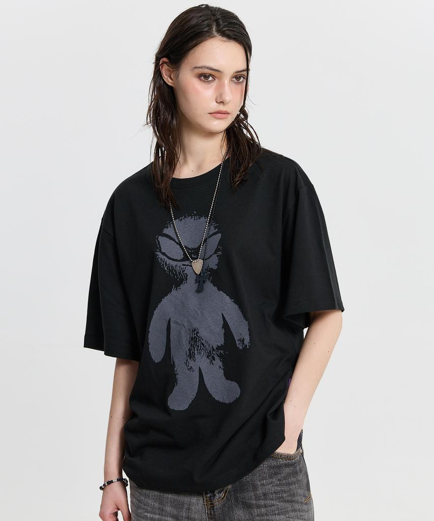 HOODHOOD Mono Alien Graphic Short Sleeve T-Shirt Black