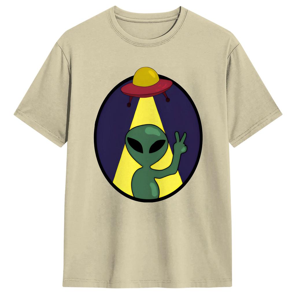 Unisexs Tshirt Ufo We Come In Space Alien Hipster 100 Cotton Tees Short Sleeve T Shirt Crewneck Clothes Classic